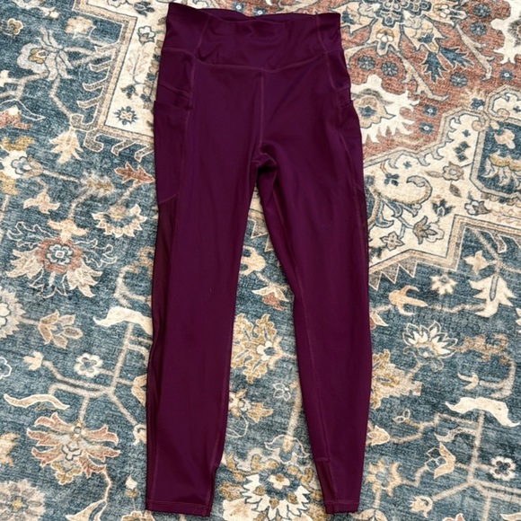 Avia XS (0-2) Purple Maroon High-Waisted Leggings with sheer panel detail - Picture 1 of 11